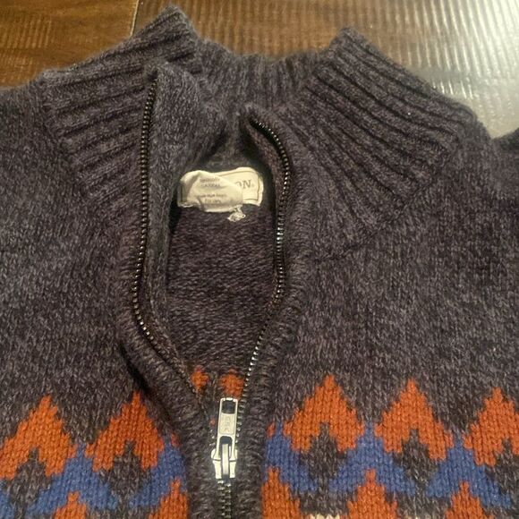 Men's Stetson Western Gray Patterned Sweater Zip up Cardigan XL - Picture 3 of 9